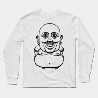 Happy Buddha - Black Long Sleeve T-Shirt